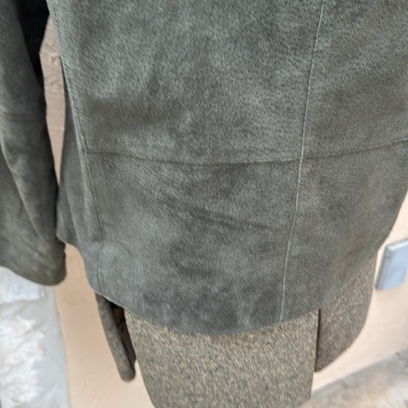 Chico’s Forest Green Suede Leather Jacket Size 2 (12-14) Medium - Picture 6 of 11